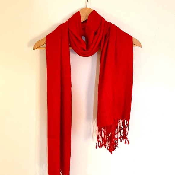 NWT RED CHINOIS LARGE PASHMINA - Picture 5 of 8